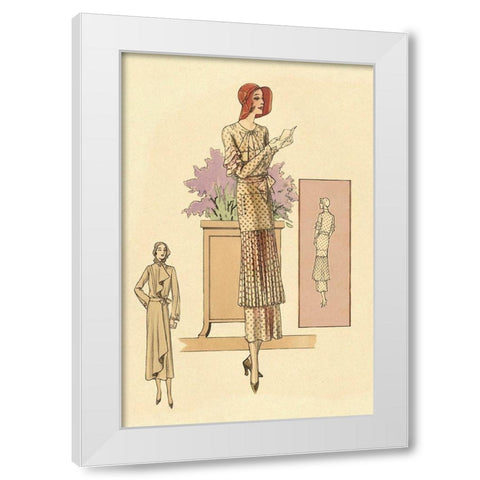 Patterned Daywear White Modern Wood Framed Art Print by Vintage Fashion