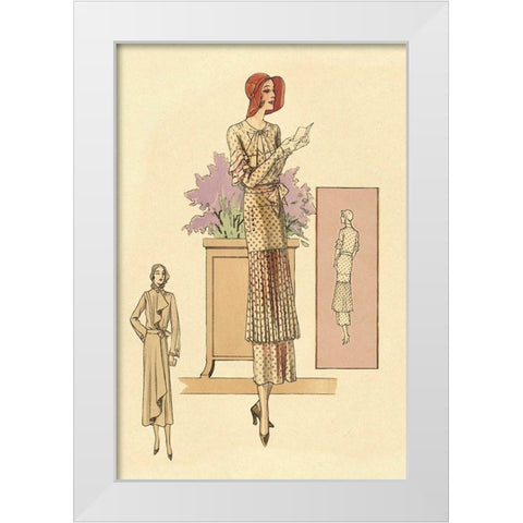 Patterned Daywear White Modern Wood Framed Art Print by Vintage Fashion