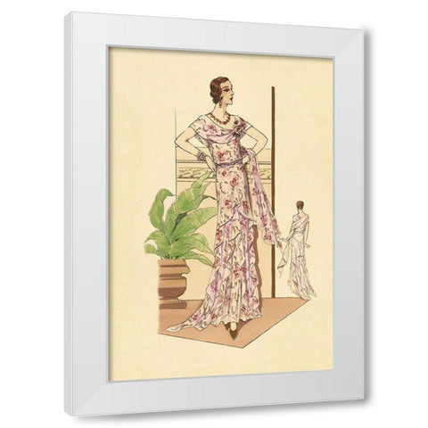 Layered Summer Dress in Flower Print White Modern Wood Framed Art Print by Vintage Fashion