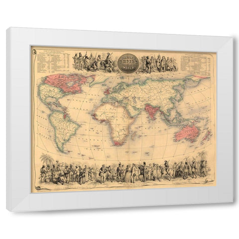 British Empire Throughout the World White Modern Wood Framed Art Print by Bartholemew, John