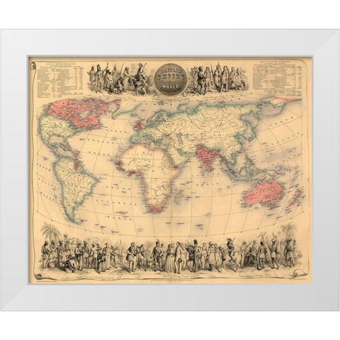 British Empire Throughout the World White Modern Wood Framed Art Print by Bartholemew, John