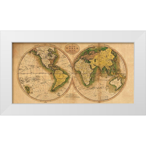 World Map White Modern Wood Framed Art Print by Carey, Matthew