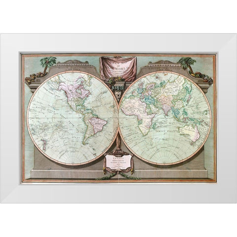 Imperial Sheet Atlas White Modern Wood Framed Art Print by Laurie, Robert