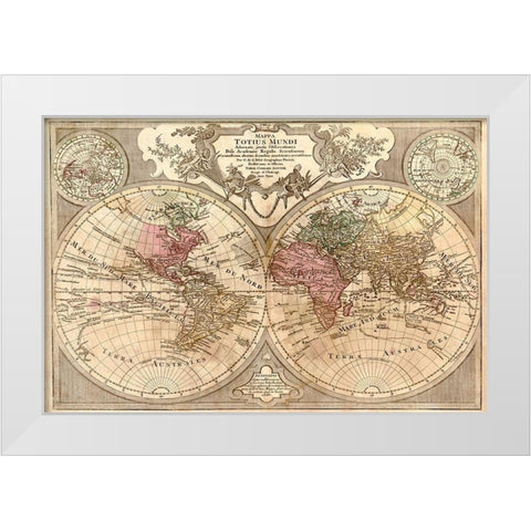 World Map Prepared for then French King White Modern Wood Framed Art Print by de Lisle, Guillaume