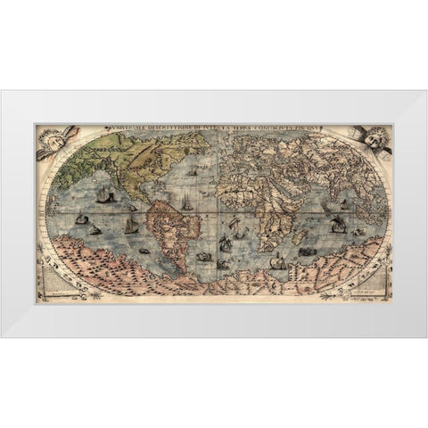 Universal Description of the Whole World White Modern Wood Framed Art Print by Forlani, Paolo