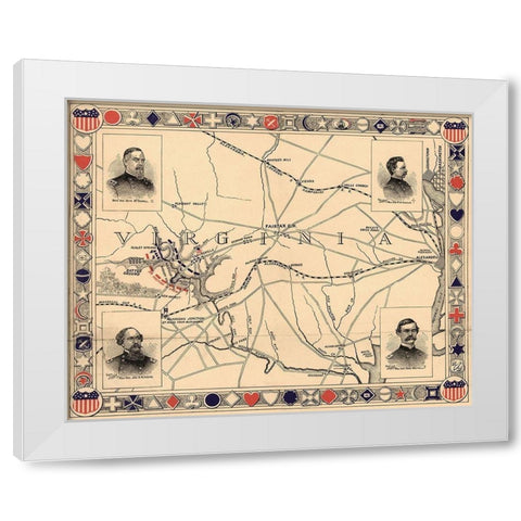 First Battle of Bull Run - Manassas White Modern Wood Framed Art Print by Unknown