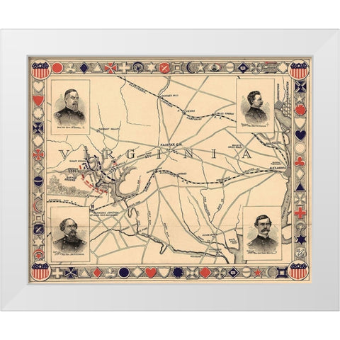 First Battle of Bull Run - Manassas White Modern Wood Framed Art Print by Unknown