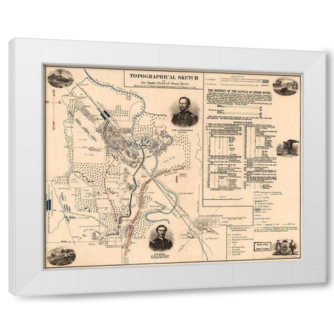 Stone River White Modern Wood Framed Art Print by Unknown