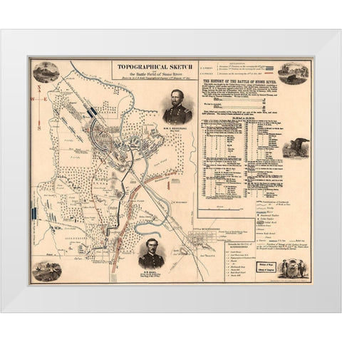 Stone River White Modern Wood Framed Art Print by Unknown