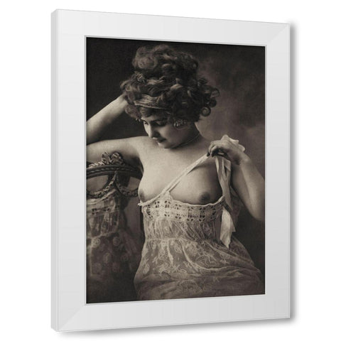 Controlled Symmetry White Modern Wood Framed Art Print by Vintage Nudes