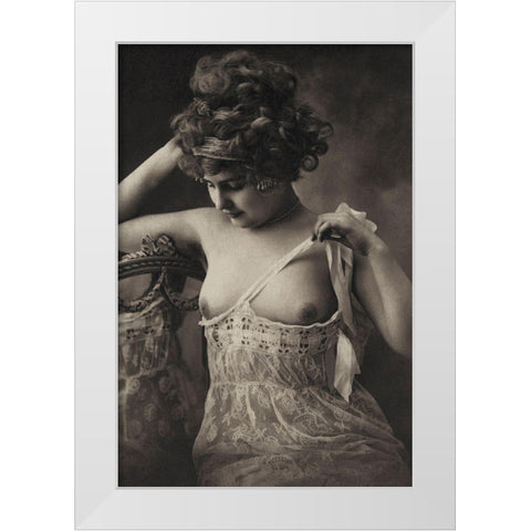 Controlled Symmetry White Modern Wood Framed Art Print by Vintage Nudes