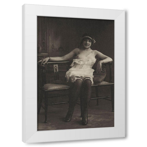 The Tranquility of the Drawing Room White Modern Wood Framed Art Print by Vintage Nudes