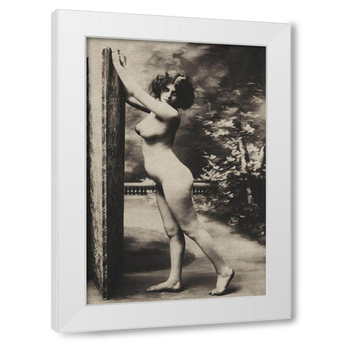 The Garden Windbreak White Modern Wood Framed Art Print by Vintage Nudes