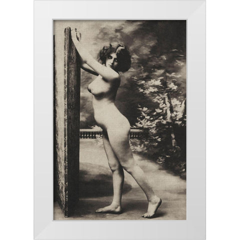 The Garden Windbreak White Modern Wood Framed Art Print by Vintage Nudes