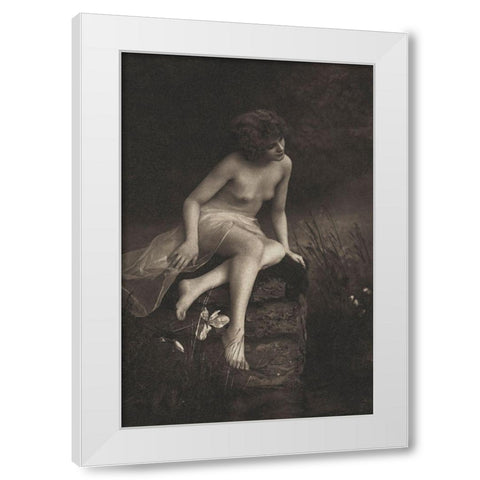Beside the Pond White Modern Wood Framed Art Print by Vintage Nudes