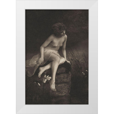 Beside the Pond White Modern Wood Framed Art Print by Vintage Nudes
