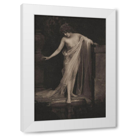 Beside the Swimming Pool White Modern Wood Framed Art Print by Vintage Nudes