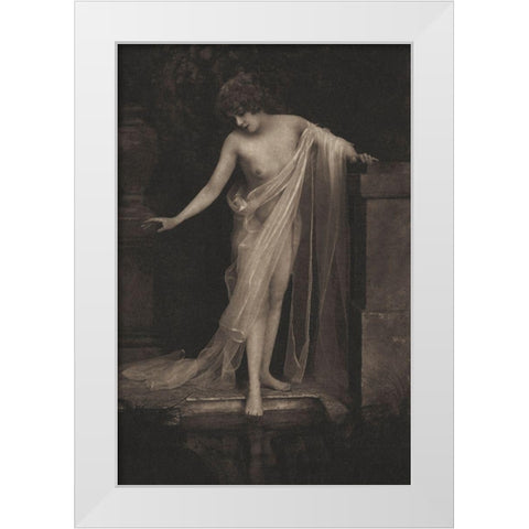 Beside the Swimming Pool White Modern Wood Framed Art Print by Vintage Nudes