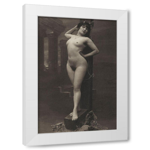 The Ultimate Sacrifice White Modern Wood Framed Art Print by Vintage Nudes
