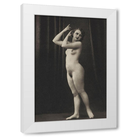 Charm White Modern Wood Framed Art Print by Vintage Nudes