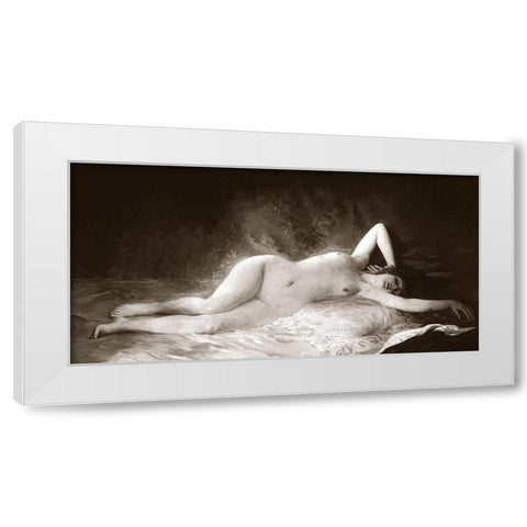 The Nap White Modern Wood Framed Art Print by Vintage Nudes