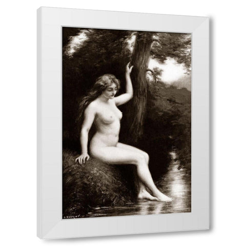 The Stream White Modern Wood Framed Art Print by Vintage Nudes
