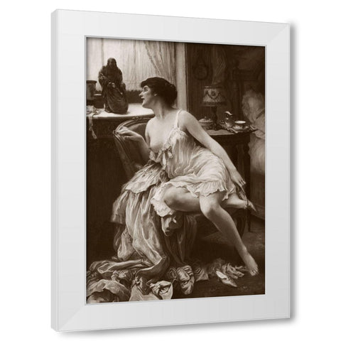 Le Magot White Modern Wood Framed Art Print by Vintage Nudes