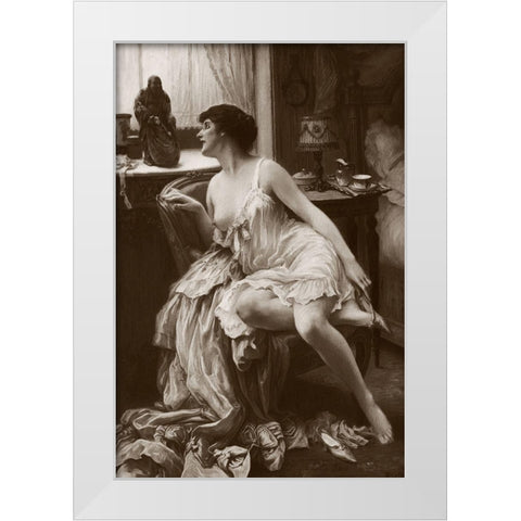Le Magot White Modern Wood Framed Art Print by Vintage Nudes