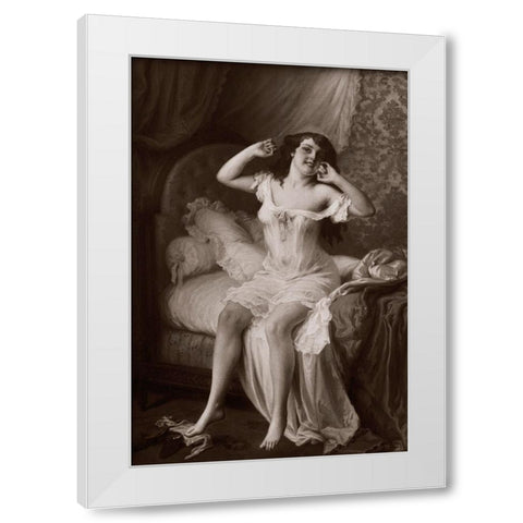 Au Lever White Modern Wood Framed Art Print by Vintage Nudes