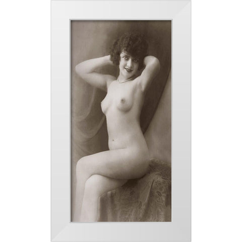 Emily White Modern Wood Framed Art Print by Vintage Nudes