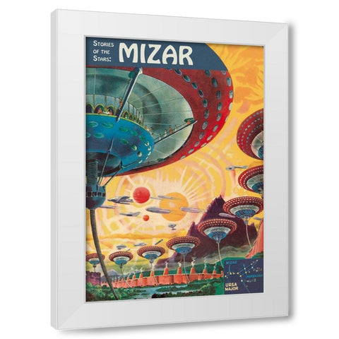 Retrosci-fi: Stories of the Stars - Floating Colonies of Mizar White Modern Wood Framed Art Print by Paul, Frank R.