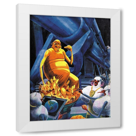 As Mars Sees Us White Modern Wood Framed Art Print by Retrosci-fi