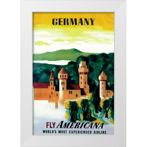 German Castle White Modern Wood Framed Art Print by Unknown