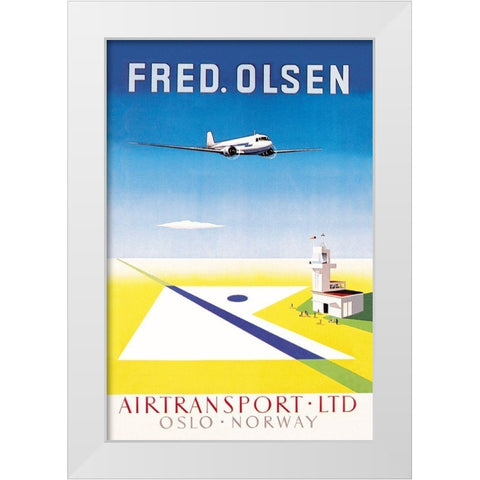 Fred. Olsen Airtransport Ltd. Oslo - Norway White Modern Wood Framed Art Print by Unknown