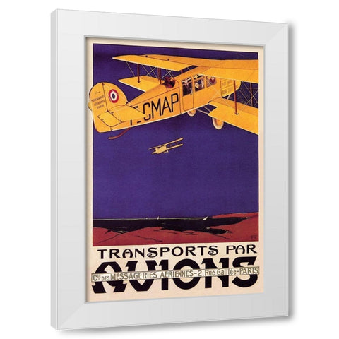 Transports par Avions White Modern Wood Framed Art Print by Money, N R