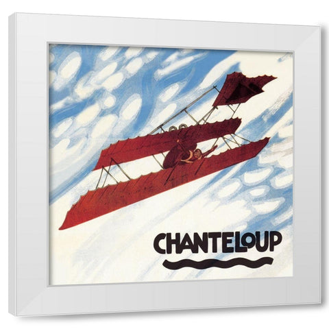 Biplane Executes a Loop White Modern Wood Framed Art Print by Nygaard, Axel