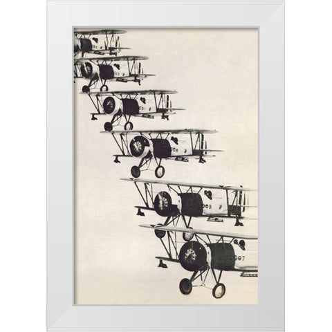 Flying in Formation White Modern Wood Framed Art Print by Unknown