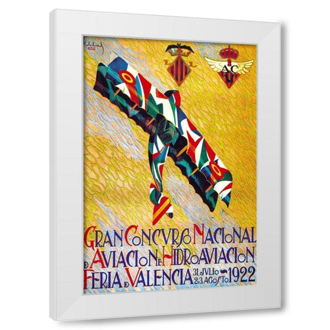 Gran Concurso Nacional de Aviacion y Hidroaviacion White Modern Wood Framed Art Print by Abad