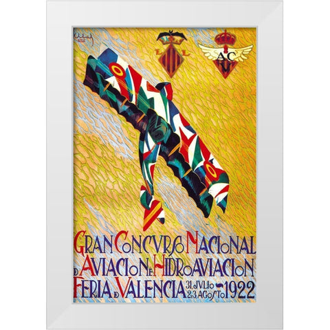 Gran Concurso Nacional de Aviacion y Hidroaviacion White Modern Wood Framed Art Print by Abad