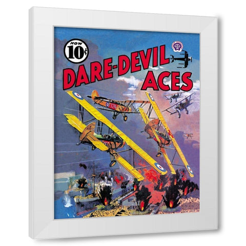 Dare-Devil Aces: The Dead Will Fly Again White Modern Wood Framed Art Print by Unknown