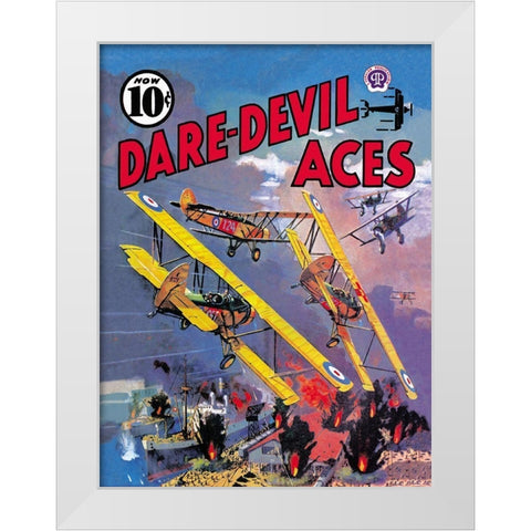 Dare-Devil Aces: The Dead Will Fly Again White Modern Wood Framed Art Print by Unknown