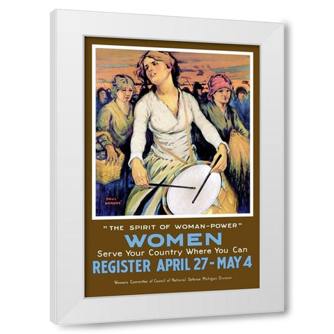 The Spirit of Woman-Power White Modern Wood Framed Art Print by Honore