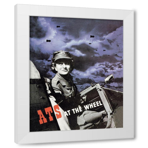 ATS at the Wheel White Modern Wood Framed Art Print by Pick, Beverly