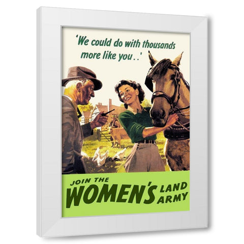 Join the Womens Land Army White Modern Wood Framed Art Print by Cross