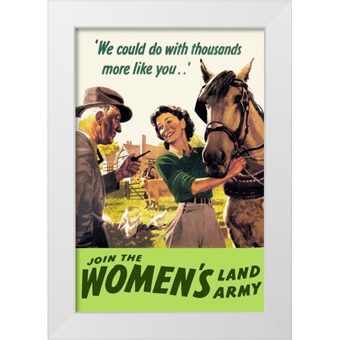 Join the Womens Land Army White Modern Wood Framed Art Print by Cross