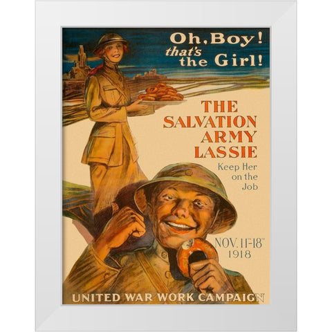 The Salvation Army Lassie White Modern Wood Framed Art Print by Unknown