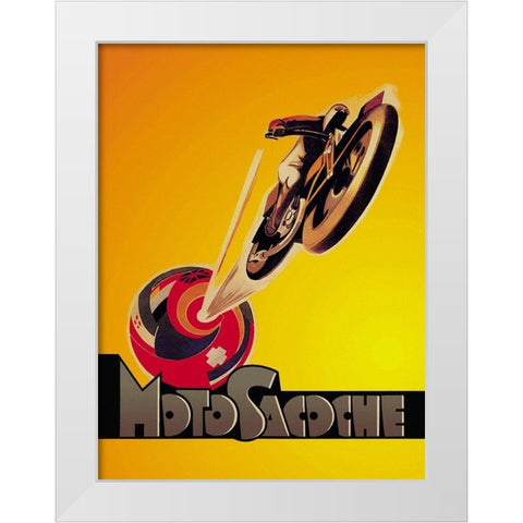 MotoSacoche White Modern Wood Framed Art Print by Unknown
