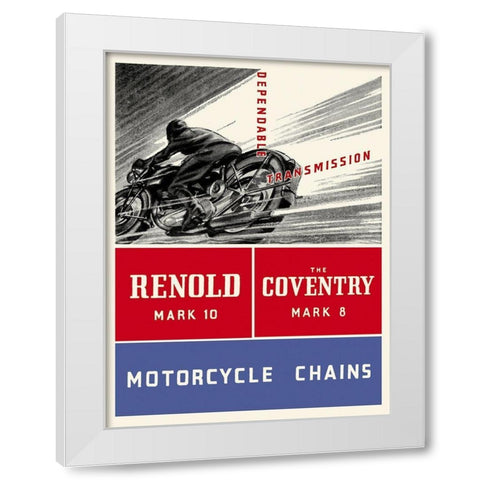 Reynold Mark 10 Motorcycle Chains White Modern Wood Framed Art Print by Unknown