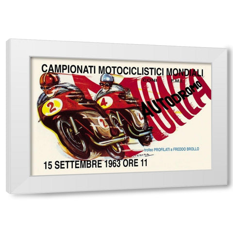 World Motorcycle Championship - 1963 White Modern Wood Framed Art Print by Unknown
