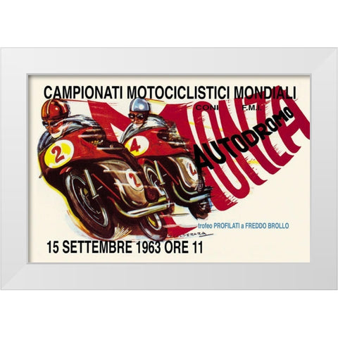 World Motorcycle Championship - 1963 White Modern Wood Framed Art Print by Unknown